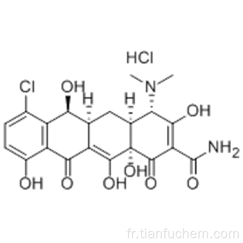 2-Naphthacenecarboxamide, 7-chloro-4- (diméthylamino) -1,4,4a, 5,5a, 6,11,12a-octahydro-3,6,10,12,12a-pentahydroxy-1,11-dioxo , chlorhydrate (1: 1), (57187877,4S, 4aS, 5aS, 6S, 12aS) - CAS 64-73-3